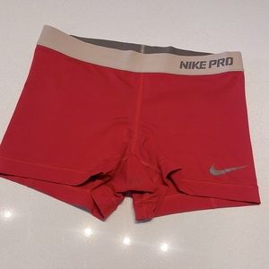 NIKE DRIFIT Red Tan Compression Shorts Small